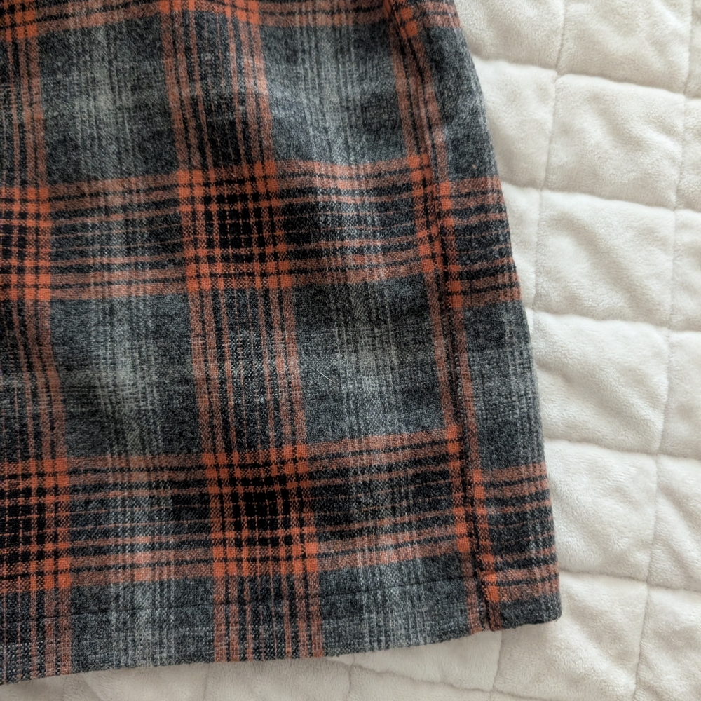 Pendleton Gray and Rust Plaid Wool Blend Button-U… - image 4
